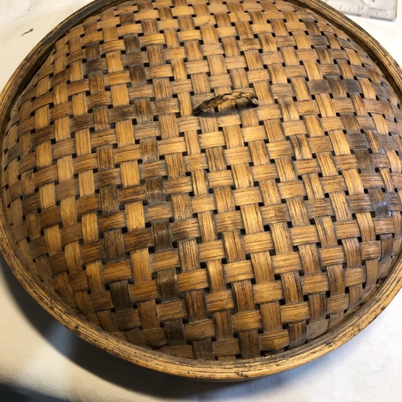 2 Vintage Woven Canisters Containers With Lids - Picture 5 of 16